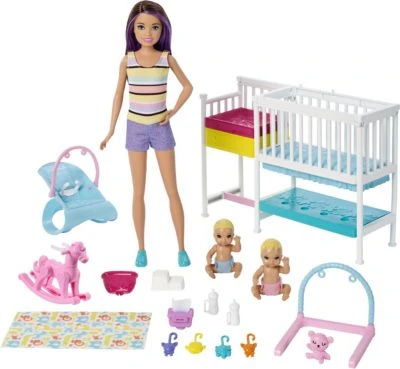 Barbie Skipper Babysitter Puppe (brünett), Kinderzimmer-Spielset mit Baby-Puppen Barbie Skipper Babysitter Puppe (brünett), Kinderzimmer-Spielset Mit Baby-Puppen -Spielzeugladen 11618056 01
