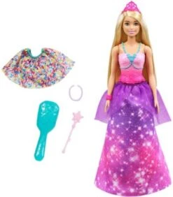 Barbie Dreamtopia 2-in-1 Prinzessin & Meerjungfrau Puppe, Anziehpuppe