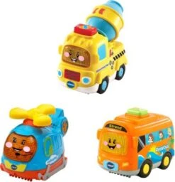 Tut Tut Baby Flitzer - 3er-Set Reisebus, Helikopter, Betonmischer