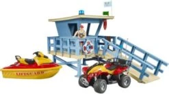 Bruder Bworld Set Life Guard Station Mit Quad + Personal