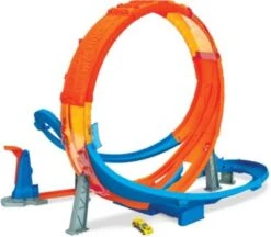 Hot Wheels Looping Crash Trackset Inkl. 1 Spielzeugauto, Motorisierte Autorennbahn