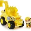 PAW Patrol Dino Rescue Rubbles Basis Fahrzeug Mit Rückzieh-Mechanismus, Inklusive Hundefigur Und Überraschungs-Dino, Spielzeug Für Kinder Ab 3 Jahren