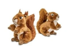 UNI-TOYS® Eichhörnchen (2-teiliges Set) - Sitzend (Höhe 17 Cm) + Liegend (Länge 18 Cm) - Plüsch-Hörnchen - Plüschtiere Kuscheltiere