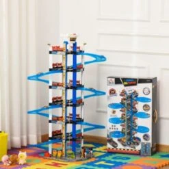 HOMCOM Kinder Parkhaus Mit Spiralrampe -Spielzeugladen 23785654 04