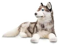 UNI-TOYS® Husky, Liegend - 100 Cm (Länge) - Plüsch-Hund - Plüschtier Kuscheltiere