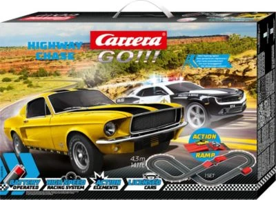 CARRERA GO!!! - Highway Chase Autorennbahn mit US Cars Ford Mustang '67 und Chevrolet Camaro ZL1 "Sheriff", Starterpaket CARRERA GO!!! - Highway Chase Autorennbahn Mit US Cars Ford Mustang '67 Und Chevrolet Camaro ZL1 "Sheriff", Starterpaket -Spielzeugladen 25980927 01