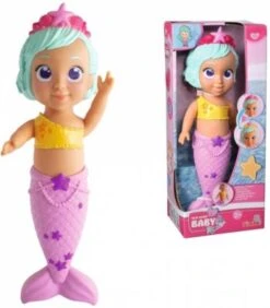 Badepuppe Vollvinyl New Born Baby Meerjungfrau, 30 Cm