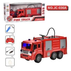 Syntek Übergroßes Elektro-Feuerwehrauto-Modell-Spielzeugset Simulation Ferngesteuertes Auto Kinderspielzeugset