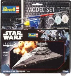 Model Set Imperial Star Destroyer, Revell Modellbausatz Star Wars Mit Basiszubehör Im Maßstab 1:12300, 21 Teile, 13 Cm